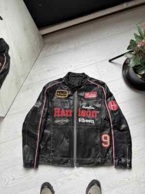 Vintage Harrison Gibson 90's F1 Leather Racing Jacket Size L | eBay