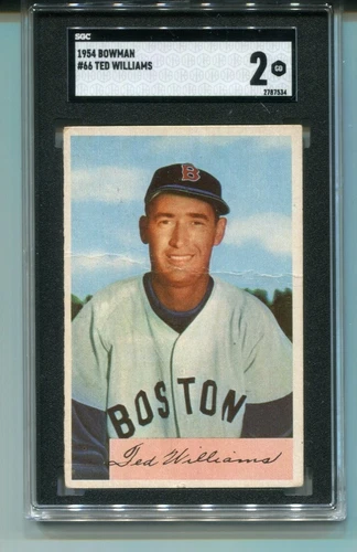1954 Bowman Ted Williams Boston Red Sox #66 SGC 2