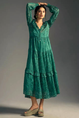 slim fit dress slacks Petal and Pup Jace Tiered Maxi Dress main image 0