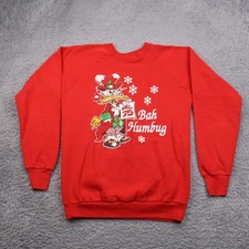 Vintage Screen Stars Sweatshirt Bah Humbug Scrooge McDuck Womens XL USA Made