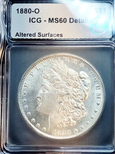 1880-O Morgan Silver Dollar MS60 Details ICG