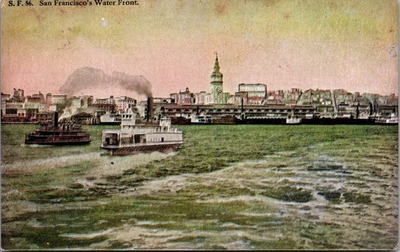 #ad WATER FRONT San Francisco California CA boats Postcard $7.98