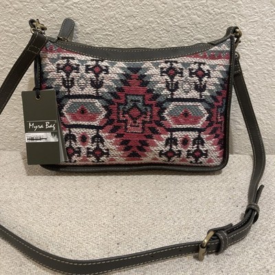 MYRA Aztec Western Trail Shoulder/Crossbody Upcycled Boho Handbag, Purse