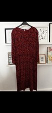 Kleid Zara XXL Schwarz Rot Wie Neu Leoprint Animal Maxikleid Midikleid