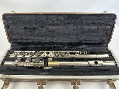 Vintage BUNDY Made by Selmer Elkhart Indiana Flöte Instrument mit Koffer USA