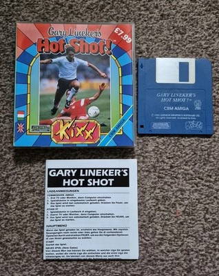 Gary Lineker's Hot Shot Commodore CBM Amiga Videospiel Kixx 1989 getestet siehe Bild 