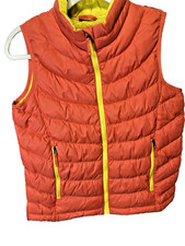 LL Bean Oragnge/Yellow Downtek Vest Girls/Unisex Size 14/16 FULL ZIP