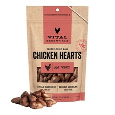 Vital Essentials Freeze Dried Raw Chicken Hearts Dog Treats, 3.75 oz Bag