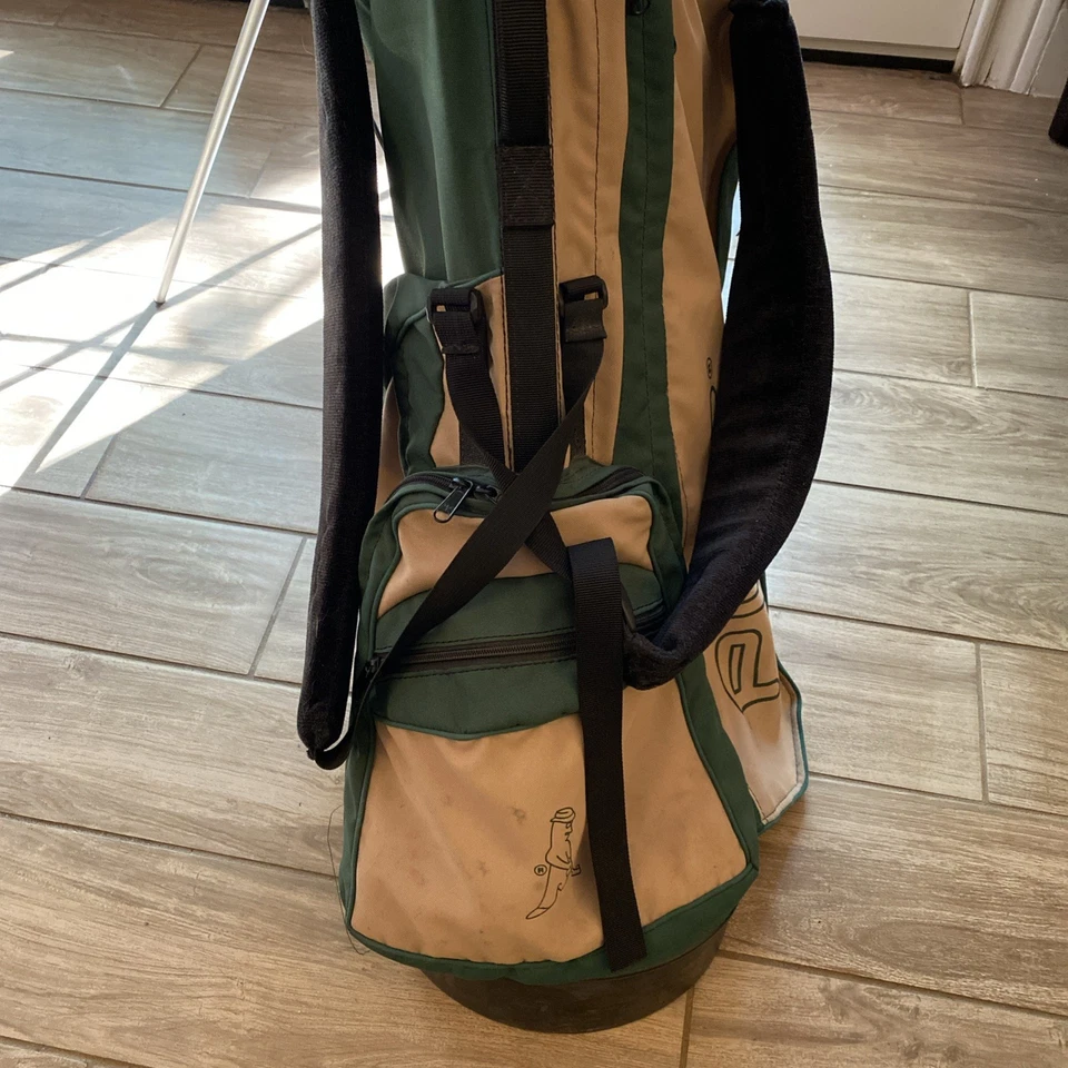 Bolsa de golf vintage Ping Karsten Hoofer verde bolsa de domingo doble correa 4 vías Foto 3 de 4