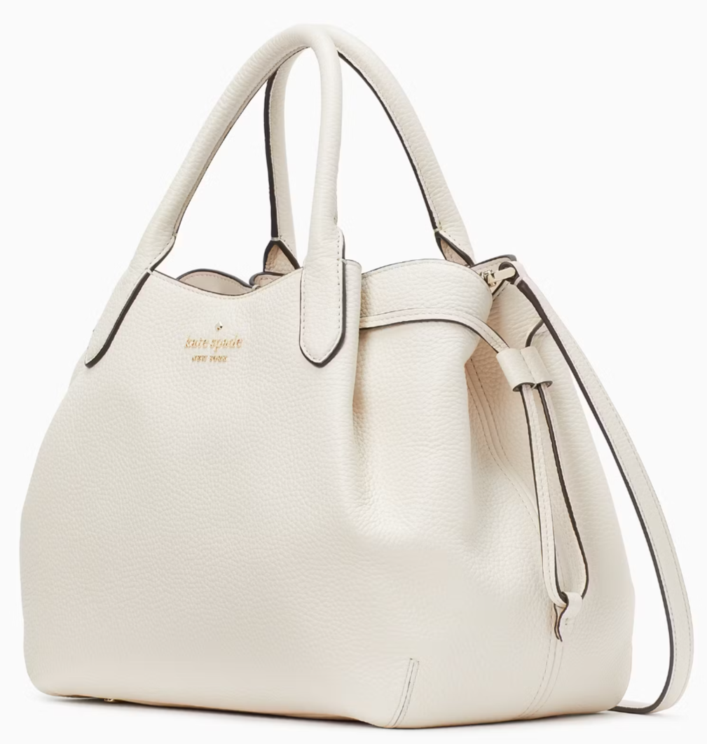 Kate Spade Dumpling Large Ivory White Leather Satchel Bag K8134