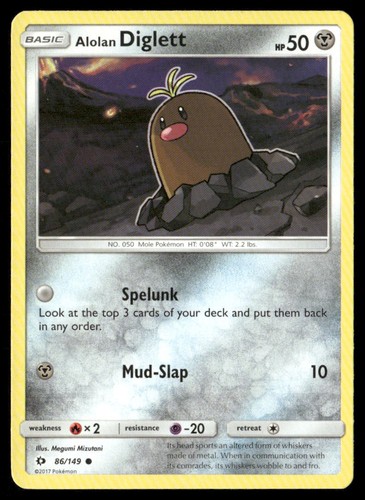 Alolan Diglett 86/149 Sun & Moon Base Set Common