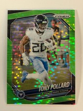 Tony Pollard 2025 Panini Prizm (SP) Green Pulsar Prizm #232 Tennessee Titans