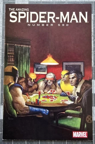 Amazing Spider-Man #590 (Marvel Comics June 2009) Rivera Wolverine Variant VF/NM