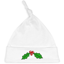 'Holly Leaves & Berries' Baby Beanie Hat (BH00009472)