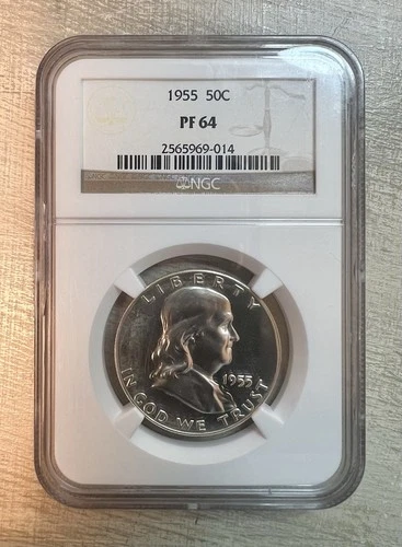1955 Franklin Half Dollar NGC PF64 Proof Silver $1 NR! NICE COIN!