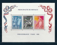 MONACO  bloc   Philexfrance    1989  num: BF 47      **