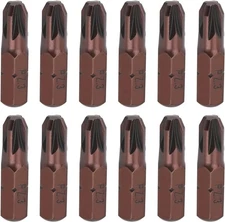 Utoolmart 12Pcs PZ3 PoziDriv Screwdriver Bits, 25mm Length 1/4 PZ3, Brown 