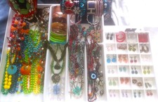 Bulk Vintage Costume Jewelry Lot 5lbs Necklaces Earrings Bracelets Plastic Glass