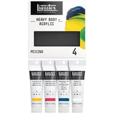 Professional Heavy Body Acrylic Paint, 4 x 59ml (2-oz) Mixing Primary Color Set