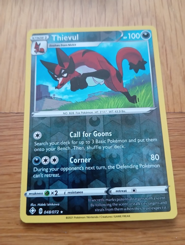 Thievul 048/072 Shining Fates NM 2021 Reverse Holo Hideki Ishikawa - Bild 1 von 2
