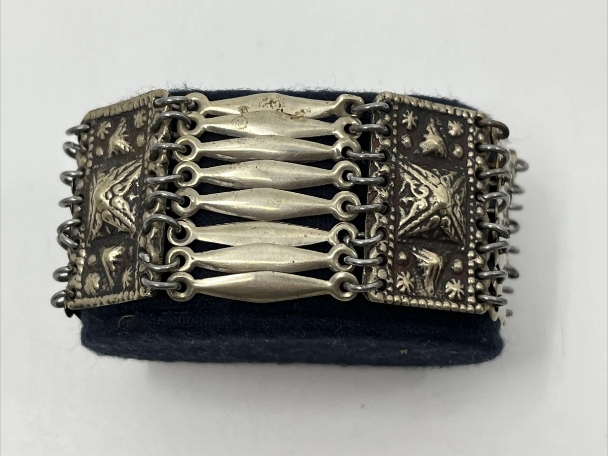 Vintage Estate Sterling Silver Taxco Mexico Chunky Statement Bracelet