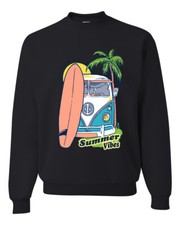 Beach Camp Surfing Summer Vibes Outdoor Unisex Crewneck Sweatshirt