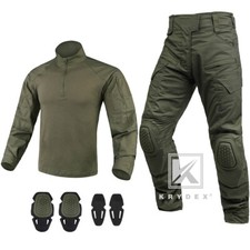 KRYDEX Gen4 Combat Uniform Tactical BDU Shirts Pants Elbow / Knee Pads Green