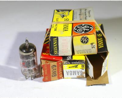 Assorted Brands 6AM8A 6AM8 Vacuum Tubes Tested NOS Lot Of 5 +Box
