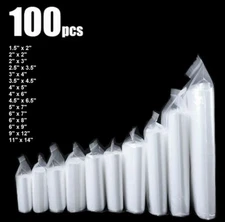 Lot of 100pcs Clear Reclosable Plastic 2-Mil Bags Poly Jewelry Zipper Baggies