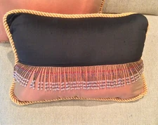 Two Fancy Decorative  Luxury  Handcrafted Throw Pillows  For Bed Or Sofa