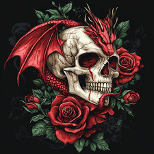 Skull Diamond Art Kits for Adults, Dragon Diamond Painting Kits for Beginners, F