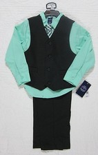 NEW JONATHAN STRONG BOYS 4 PIECE SUIT SET BLACK LIGHT GREEN SIZE 5 OR 6 NWT 48