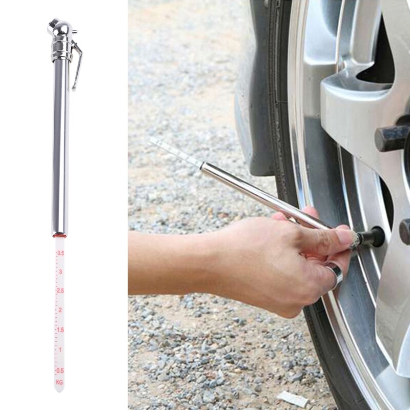 Pencil Tire Pressure Gauge Accurate Mechanical Air Gage Stainless Steel