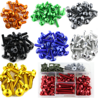 Boulons De Carénage Moto Kawasaki ZX6R/ZX9R/etc. - Vert Aluminium CNC - Lot Complet - Neuf