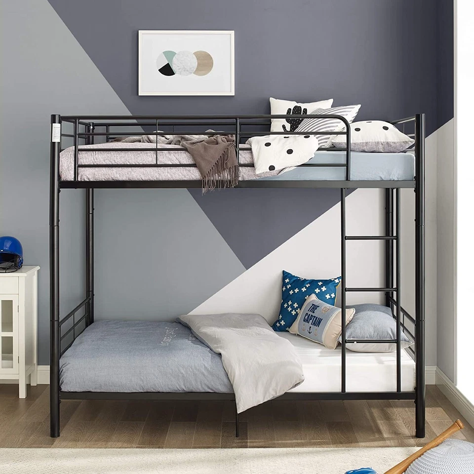 Urban Industrial Twin over Twin Metal Bunk Bed, Twin over Twin, Black - Image 2 of 4