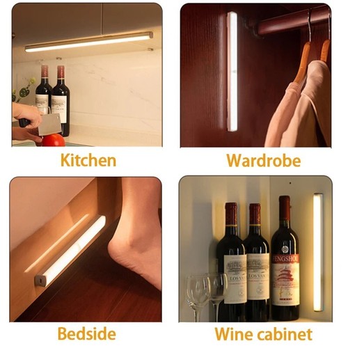 Motion Sensor LED Lights Wireless Lamp For Wardrobe Kitchen Type C Rechargeable - Picture 3 of 19