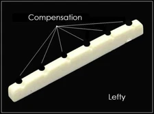 MusicianAtHeart FULLY COMPENSATED LEFTY Bone Nut For Squier Telecaster Guitar