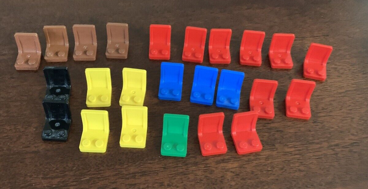 LEGO Lot of 24 Minifigure Seats Chairs Mixed Colors