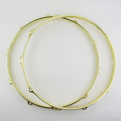 2 PCS 14'' Snare Drum Hoops 10 Lug 2.3mm BRASS 1 Batter 1 Snare Triple Flange 