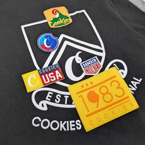 Cookies Long Sleeve Shirt Men's Size S Patchwork Embroidered Badges *NEW* - Afbeelding 3 van 7