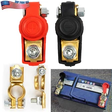 2PCS Car Battery Terminal Connector Positive-Negative Post Heavy Duty Clamp Clip