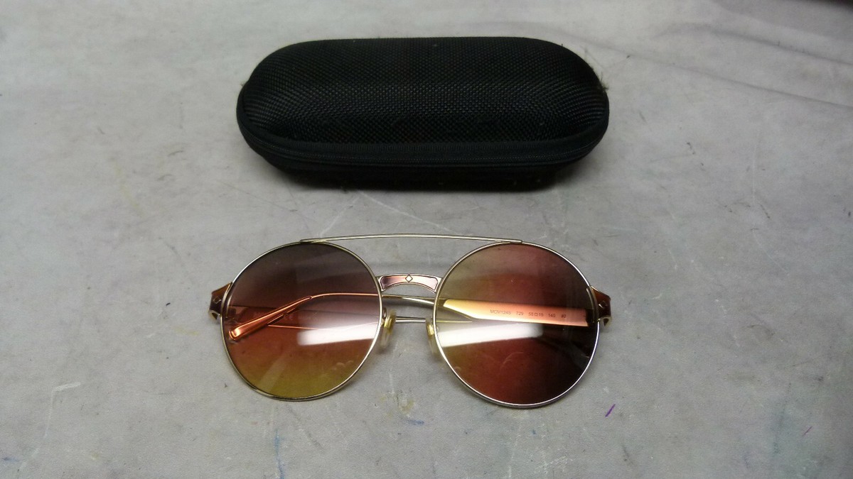 MCM Green and Pink Sunglasses Pink Retro-Vintage Geometric Full-Rim Tinted Sunglasses with  main image 2