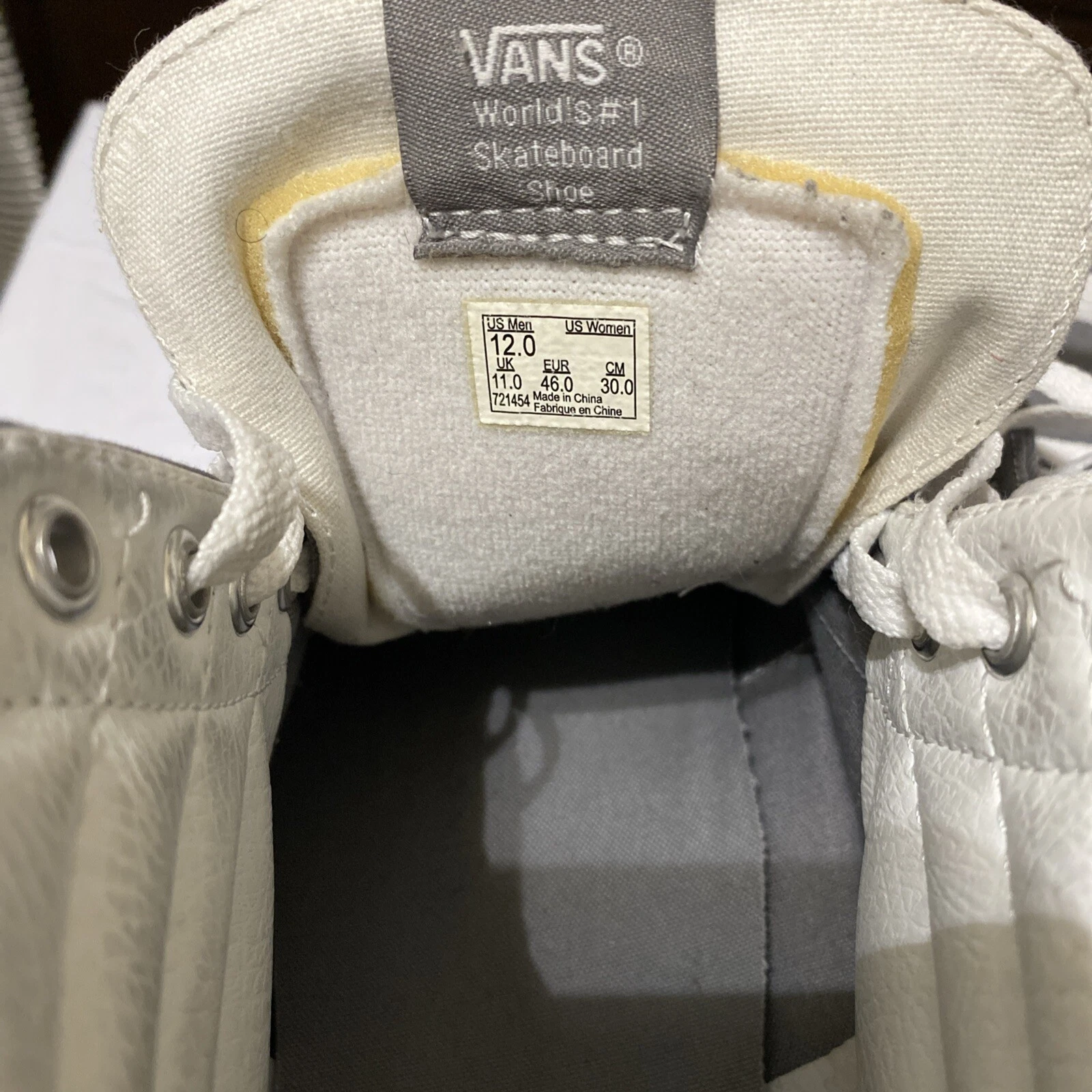 Scarpe sneakers casual Vans unisex SK8 Hi 500714 grigio taglia M 10 5 W 12