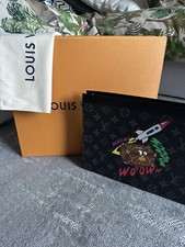 Louis Vuitton Pochette Voyage MM Toiletry Pouch Monogram Eclipse Logo Clutch Bag