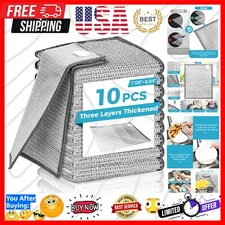 Newly upgraded 3-layer metal dishcloth, no scratches, no odor, multi-purpose.