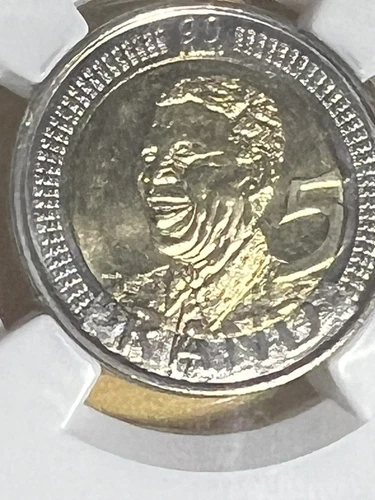 2008 South Africa 5 Rand 5R BU Nelson Mandela 90th Birthday Coin NGC MS652