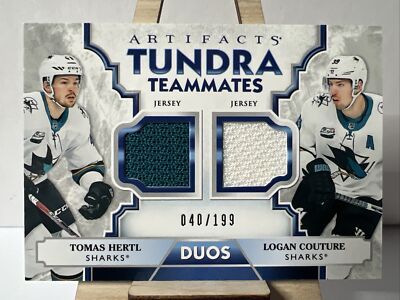 2019-20 Artefakte Tundra Teamkollegen Tomas Hertl Logan Couture 40/199 Haie Duos