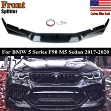 For 2018-2020 BMW F90 M5 R Style Front Splitter Bumper Lip Carbon Fiber Look ABS