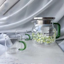 Starbucks Cup Kettle Glass Pot Rape Flower Sakura Zoo Cherry Blossoms Cup 570ml