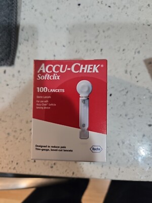 Accu Chek Softclix Lancet Device Blood Sugar Level Test Strip Thin Gauge 100ct
